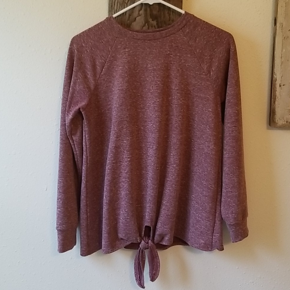 Long Sleeve Pink Tie Front